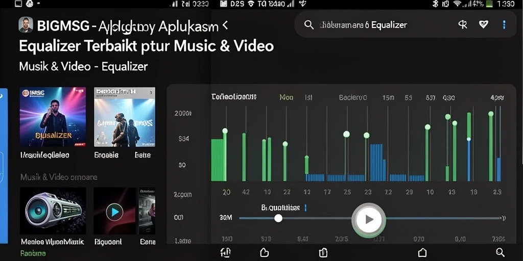 Tampilan antarmuka aplikasi Equalizer BIGMSG yang user-friendly.
