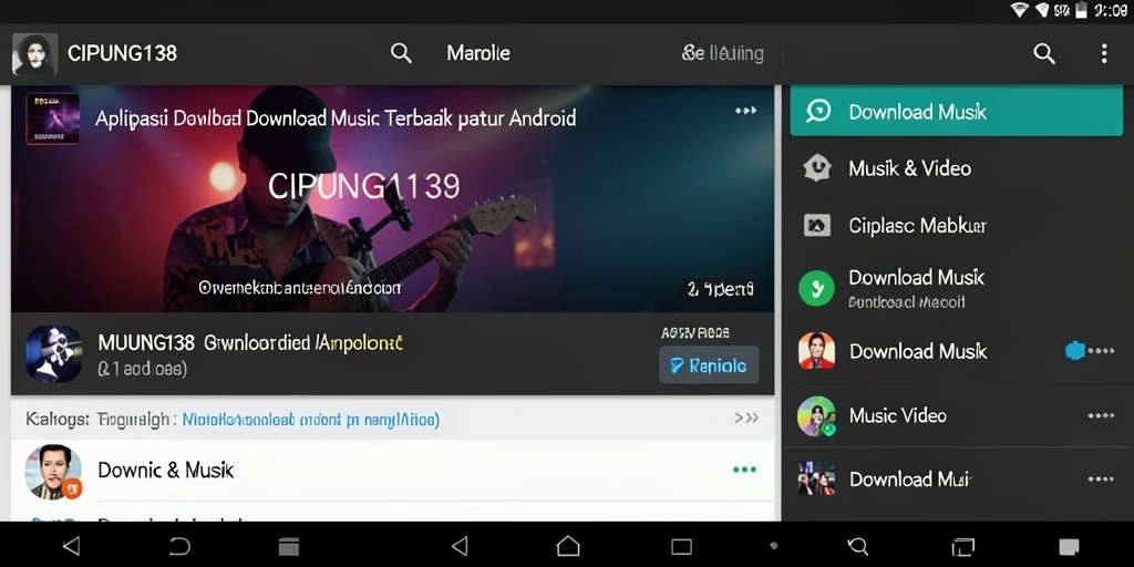 Antarmuka aplikasi CIPUNG138 untuk Download Musik yang intuitif dan menarik.