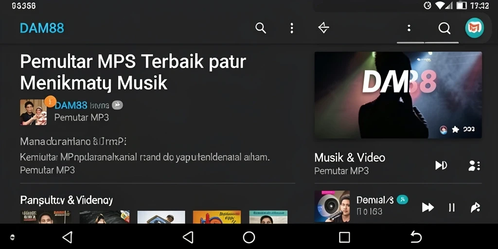 Antarmuka aplikasi DAM88 yang user-friendly dan canggih.