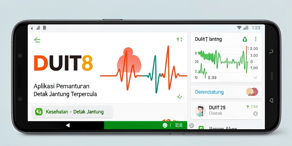Tampilan antarmuka aplikasi DUIT8 dengan fungsi Detak Jantung.
