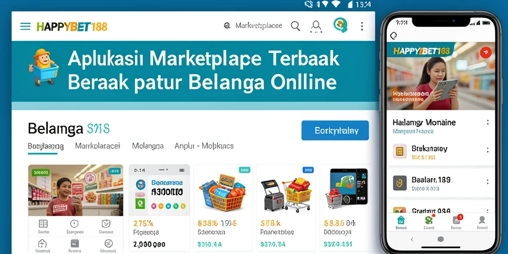 Tampilan antarmuka aplikasi MARKETPLACE HAPPYBET188 yang modern dan fungsional.