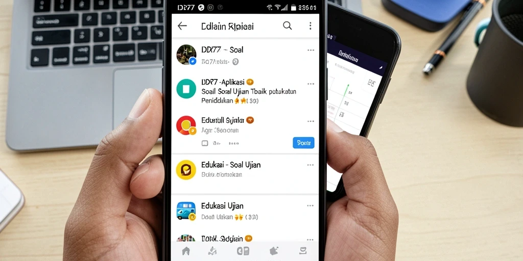 Tampilan antarmuka aplikasi Soal Ujian IDR77 yang intuitif.