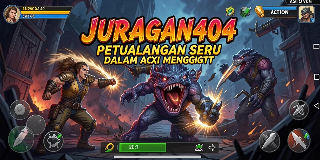 Tampilan antarmuka JURAGAN404 yang menarik dan dinamis.