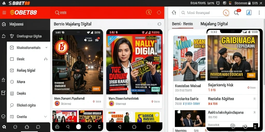Tampilan antarmuka aplikasi Majalah Digital SOBET88 yang modern dan mudah digunakan.
