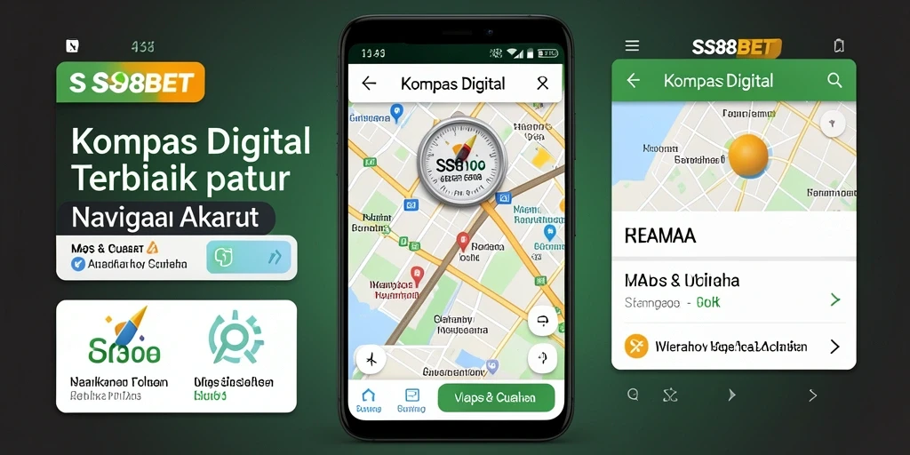 Antarmuka SS88BET yang ramah pengguna dengan fungsi Kompas Digital.