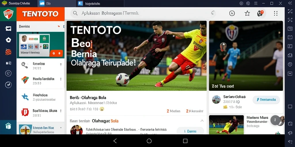 Tampilan antarmuka aplikasi TENTOTO untuk olahraga bola.