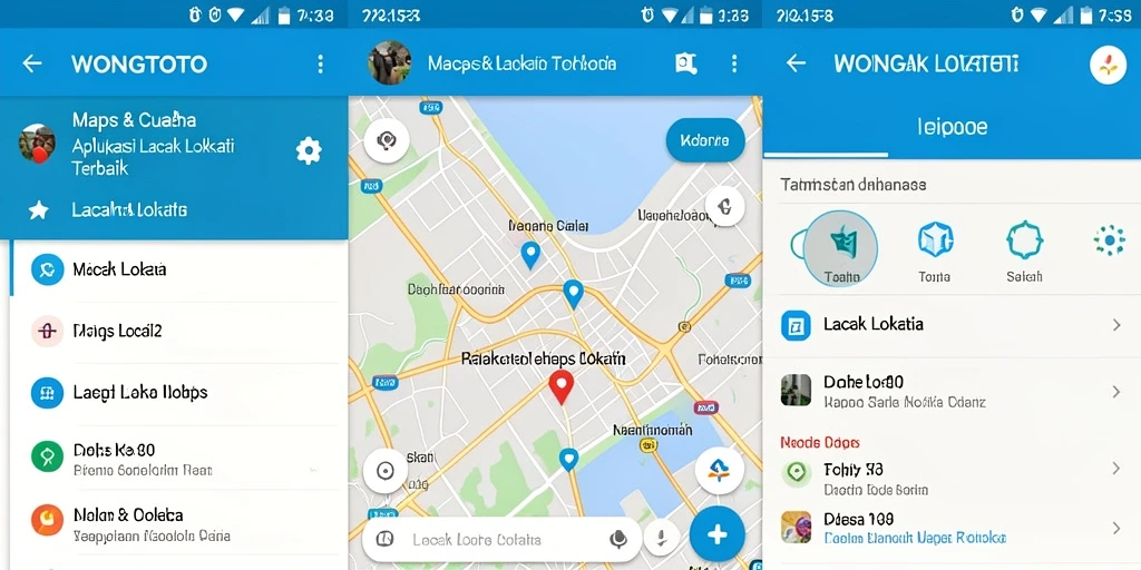 Antarmuka WONGTOTO menampilkan peta lokasi real-time.