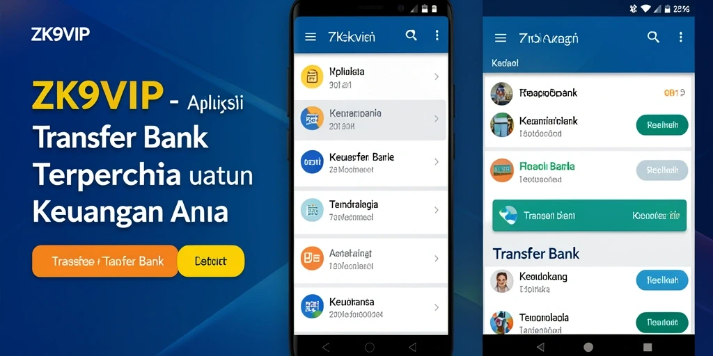 Antarmuka ZK9VIP yang sederhana dan fungsional untuk Transfer Bank.